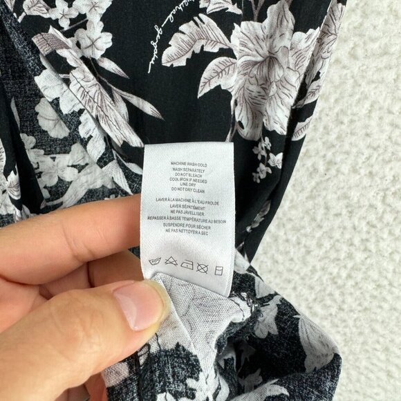 Spiritual Gangster Black Floral Maya‎ Kimono Womens Front Tie Pockets Size OS - Picture 11 of 12